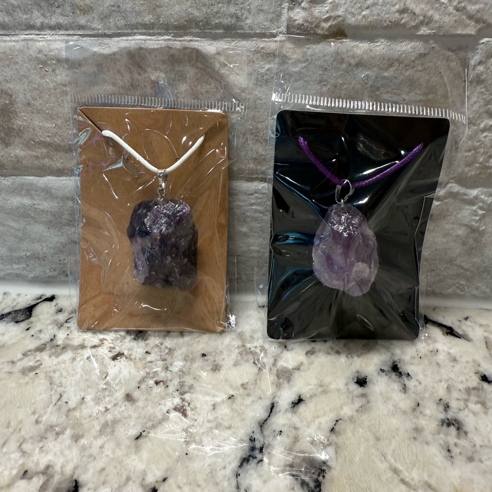 Handmade Amethyst Pendant Necklace NIP - Choose 1